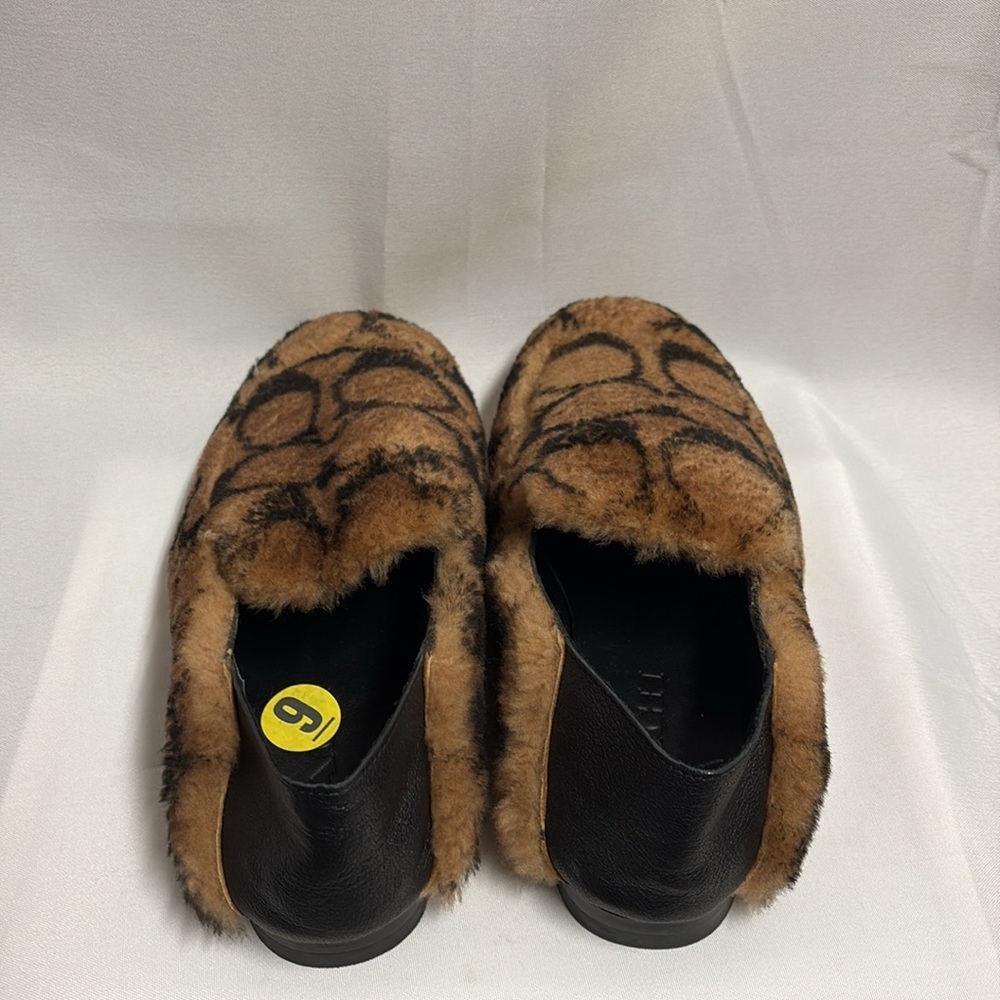 Coach Holly Shearling & Leather Signature Loafer Slipper Brown/Black Size 9 NWOB - Picture 5 of 8